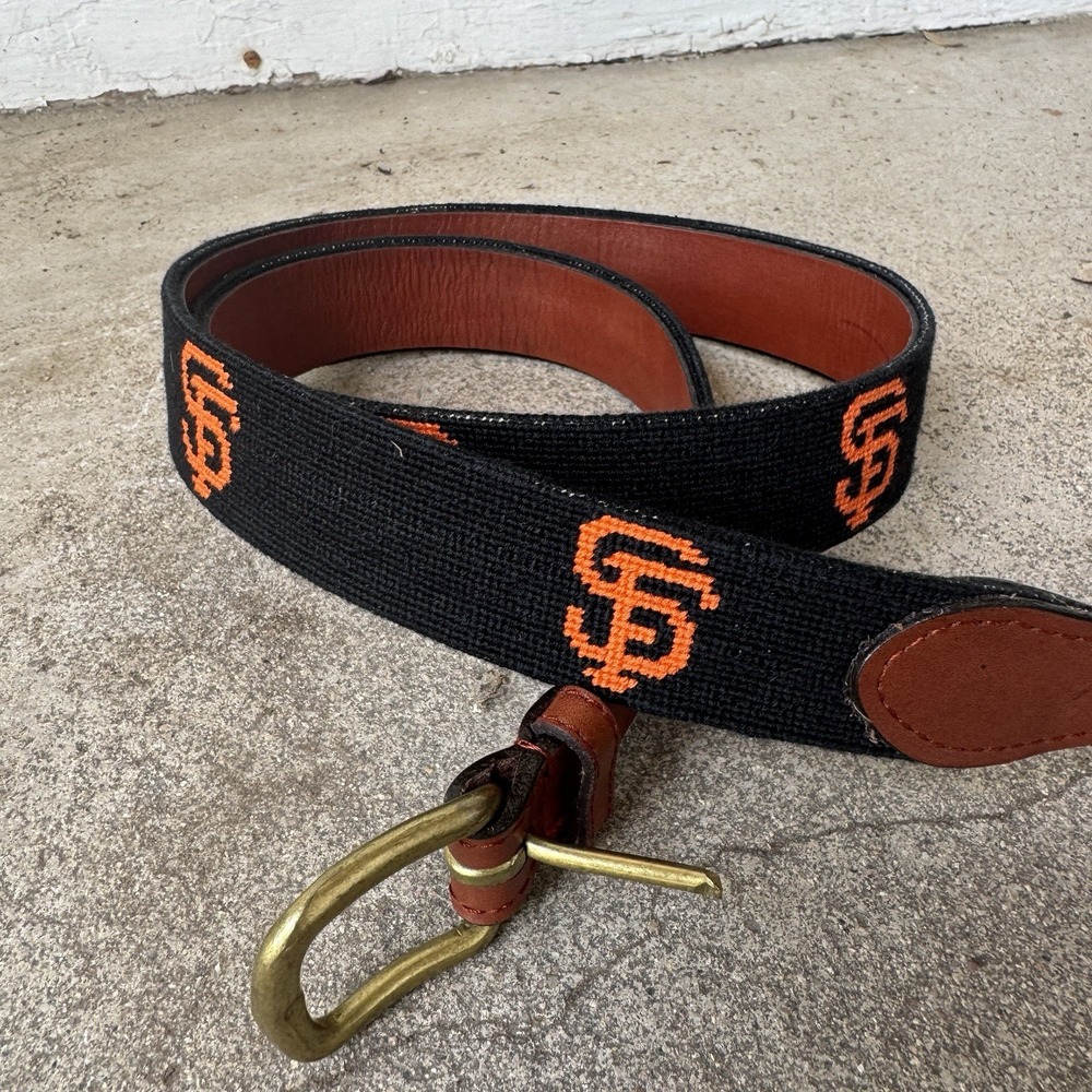Smathers & Branson Needlepoint Belt San Francisco Giants MLB Baseball Sz 42
